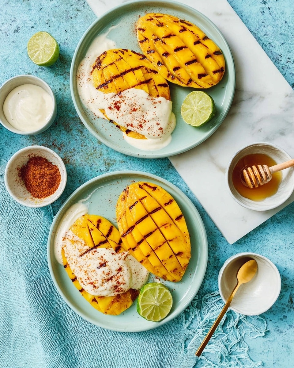 Grilled Mango with Lime, Aleppo Pepper, and Honey Recipe