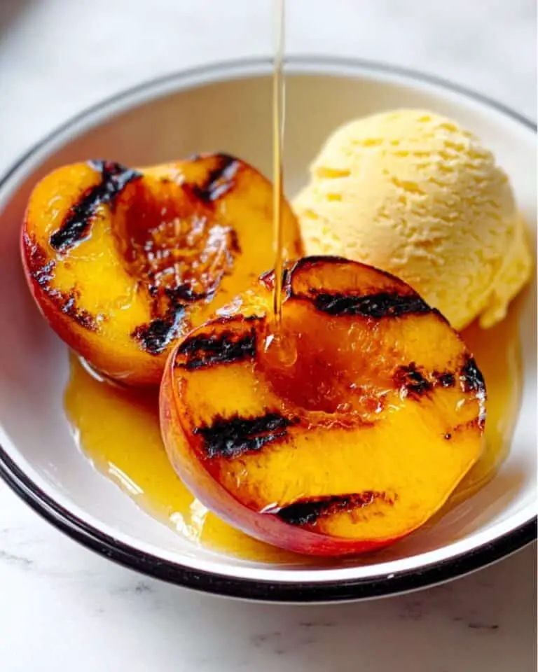 Succulent Grilled Peaches with Honey Chevre Recipe
