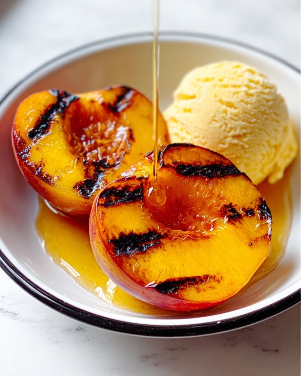 Succulent Grilled Peaches with Honey Chevre Recipe