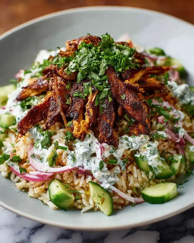 Chicken Shawarma Crispy Rice Salad Recipe