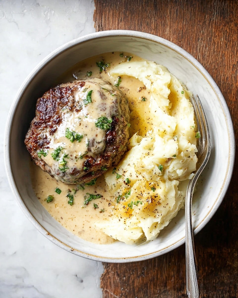 Hamburger Steaks in Creamy Dill Sauce