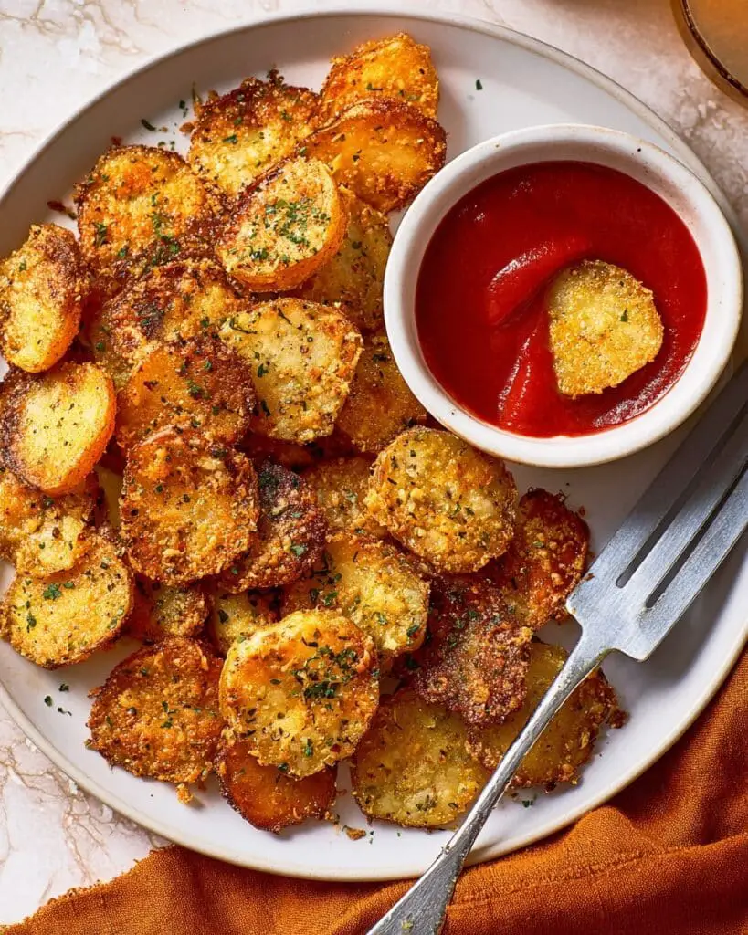 Viral Crispy Garlic Parmesan Crusted Potatoes Recipe