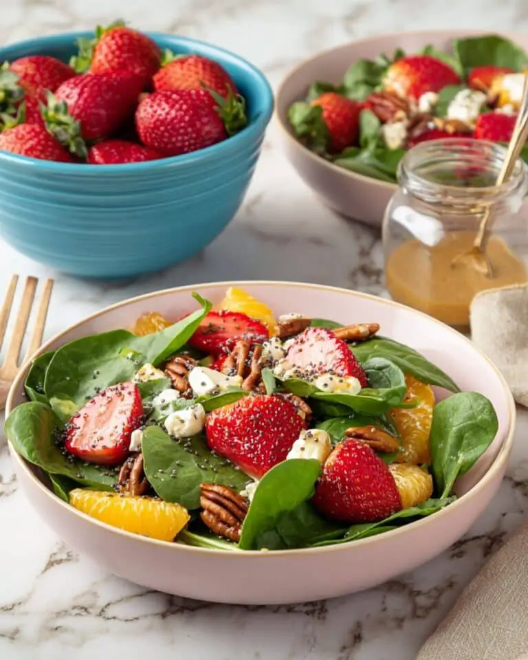 Strawberry Spinach Salad with Citrus, Pecans, and Goat Cheese Recipe