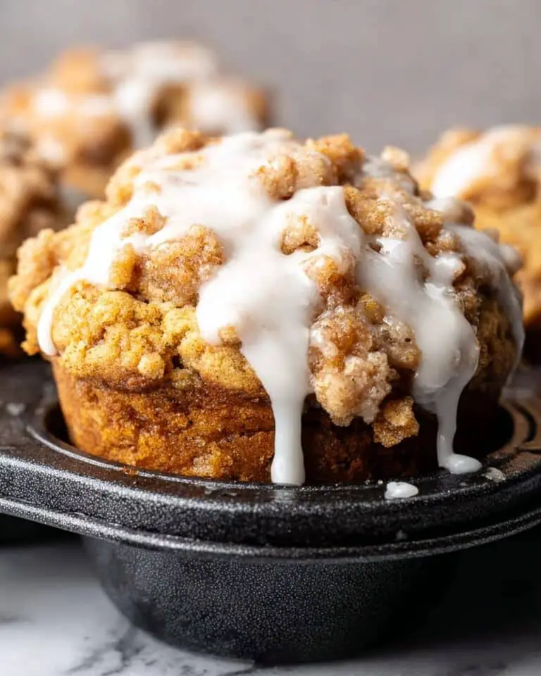 Apple Butter Muffins with Walnut Streusel and Cider Glaze Recipe