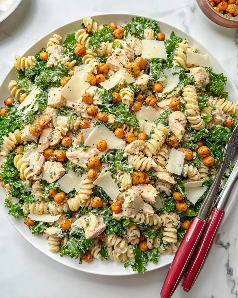 Kale Chicken Caesar Pasta Salad Recipe