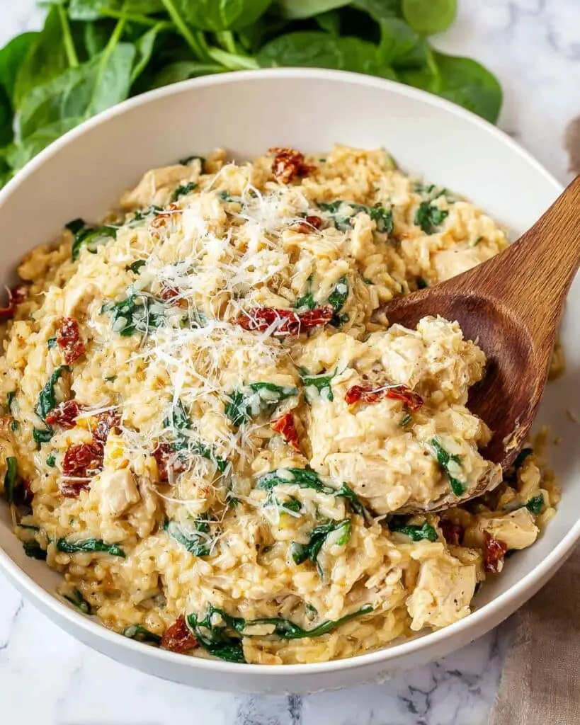 Slow Cooker Creamy Tuscan Chicken Orzo Recipe