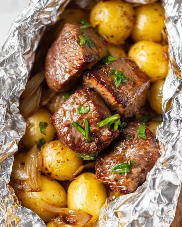 Garlic Butter Steak and Potato Foil Packets Recipe