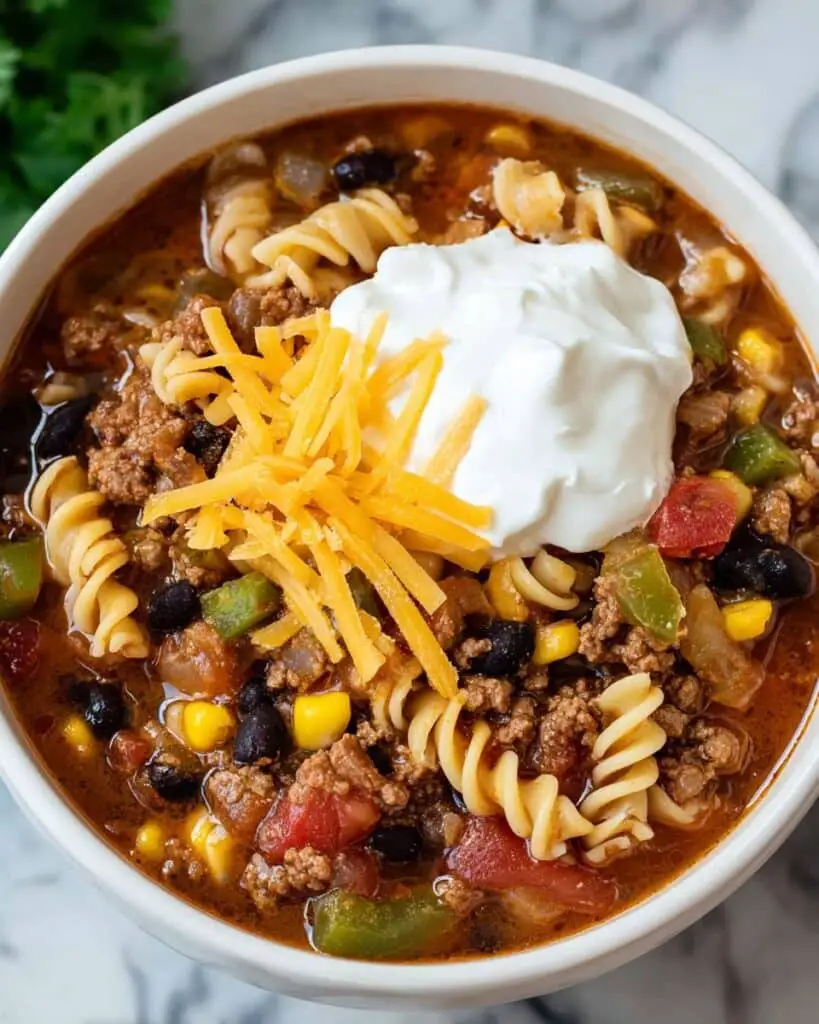 Taco Soup with Noodles Recipe