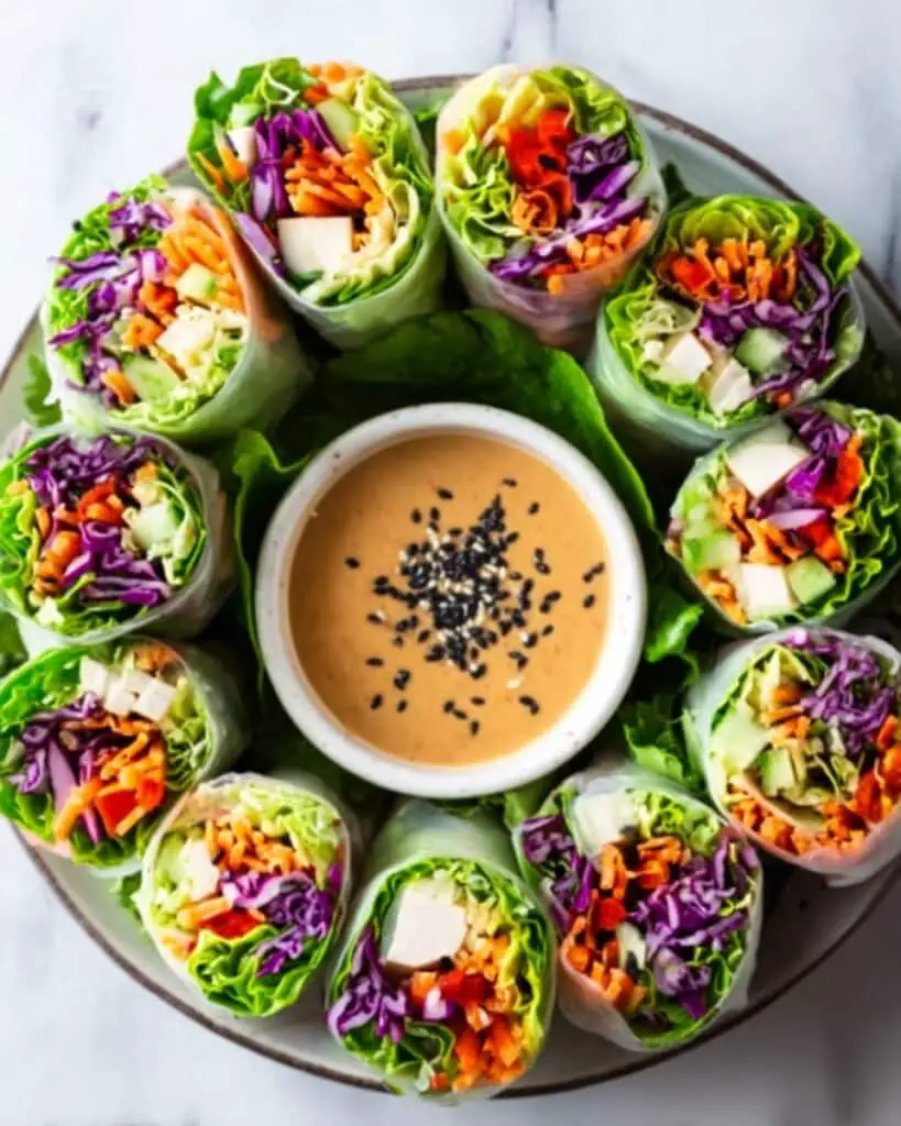 Fresh Spring Rolls with Peanut Dipping Sauce Recipe