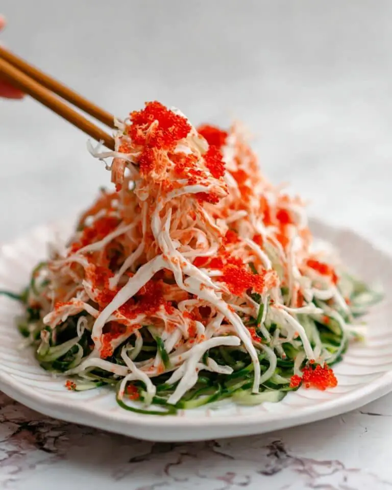 10-Minute Spicy Kani Salad with Tobiko Recipe